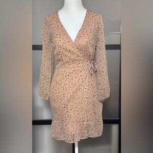 Abercrombie & Fitch Wrap Dress - Size XS, Fully Lined w/ Sheer Sleeves